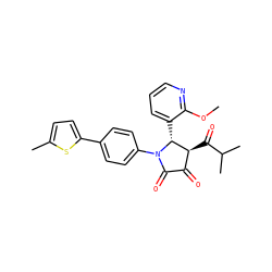 COc1ncccc1[C@@H]1[C@@H](C(=O)C(C)C)C(=O)C(=O)N1c1ccc(-c2ccc(C)s2)cc1 ZINC000169695830