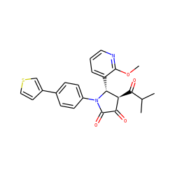 COc1ncccc1[C@@H]1[C@@H](C(=O)C(C)C)C(=O)C(=O)N1c1ccc(-c2ccsc2)cc1 ZINC000169695331
