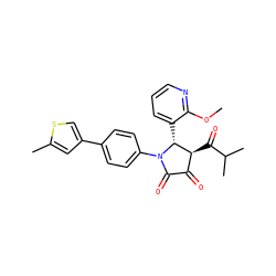 COc1ncccc1[C@@H]1[C@@H](C(=O)C(C)C)C(=O)C(=O)N1c1ccc(-c2csc(C)c2)cc1 ZINC000169695785
