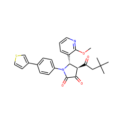 COc1ncccc1[C@@H]1[C@@H](C(=O)CC(C)(C)C)C(=O)C(=O)N1c1ccc(-c2ccsc2)cc1 ZINC000169696270