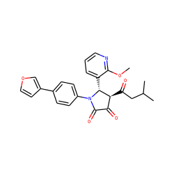 COc1ncccc1[C@@H]1[C@@H](C(=O)CC(C)C)C(=O)C(=O)N1c1ccc(-c2ccoc2)cc1 ZINC000169695858