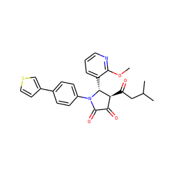 COc1ncccc1[C@@H]1[C@@H](C(=O)CC(C)C)C(=O)C(=O)N1c1ccc(-c2ccsc2)cc1 ZINC000169695672