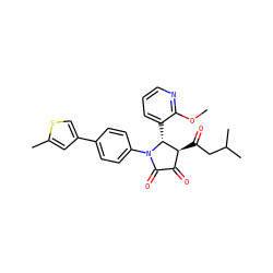 COc1ncccc1[C@@H]1[C@@H](C(=O)CC(C)C)C(=O)C(=O)N1c1ccc(-c2csc(C)c2)cc1 ZINC000169695974