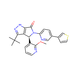 COc1ncccc1[C@H]1c2c(C(C)(C)C)n[nH]c2C(=O)N1c1ccc(-c2ccsc2)cn1 ZINC000096177269