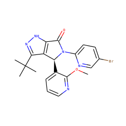 COc1ncccc1[C@H]1c2c(C(C)(C)C)n[nH]c2C(=O)N1c1ccc(Br)cn1 ZINC000096177266