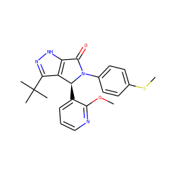 COc1ncccc1[C@H]1c2c(C(C)(C)C)n[nH]c2C(=O)N1c1ccc(SC)cc1 ZINC000096176956