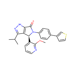 COc1ncccc1[C@H]1c2c(C(C)C)n[nH]c2C(=O)N1c1ccc(-c2ccsc2)cc1 ZINC000096177056