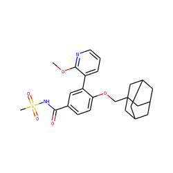 COc1ncccc1-c1cc(C(=O)NS(C)(=O)=O)ccc1OCC12CC3CC(CC(C3)C1)C2 ZINC000216199025