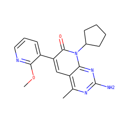 COc1ncccc1-c1cc2c(C)nc(N)nc2n(C2CCCC2)c1=O ZINC000117701820