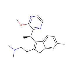 COc1nccnc1[C@H](C)C1=C(CCN(C)C)Cc2cc(C)ccc21 ZINC000034640451