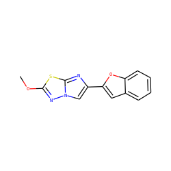COc1nn2cc(-c3cc4ccccc4o3)nc2s1 ZINC000223056926