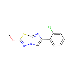 COc1nn2cc(-c3ccccc3Cl)nc2s1 ZINC001772595614