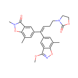 COc1noc2c(C)cc(/C(=C\CCN3CCOC3=O)c3cc(C)c4on(C)c(=O)c4c3)cc12 ZINC000036476125