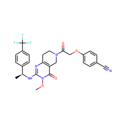 COn1c(N[C@@H](C)c2ccc(C(F)(F)F)cc2)nc2c(c1=O)CN(C(=O)COc1ccc(C#N)cc1)CC2 ZINC000113831140