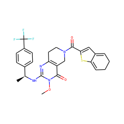 COn1c(N[C@@H](C)c2ccc(C(F)(F)F)cc2)nc2c(c1=O)CN(C(=O)c1cc3c(s1)=CCCC=3)CC2 ZINC000653662924