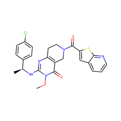 COn1c(N[C@@H](C)c2ccc(Cl)cc2)nc2c(c1=O)CN(C(=O)c1cc3cccnc3s1)CC2 ZINC000113829382
