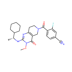 COn1c(N[C@H](C)C2CCCCC2)nc2c(c1=O)CN(C(=O)c1ccc(C#N)cc1F)CC2 ZINC000113829321