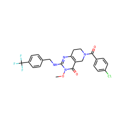 COn1c(NCc2ccc(C(F)(F)F)cc2)nc2c(c1=O)CN(C(=O)c1ccc(Cl)cc1)CC2 ZINC000113831154
