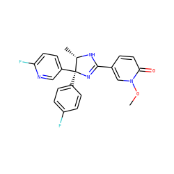 COn1cc(C2=N[C@@](c3ccc(F)cc3)(c3ccc(F)nc3)[C@H](C)N2)ccc1=O ZINC000071296043
