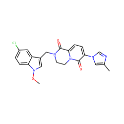 COn1cc(CN2CCn3c(ccc(-n4cnc(C)c4)c3=O)C2=O)c2cc(Cl)ccc21 ZINC000299868556