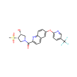 CS(=O)(=O)[C@H]1CN(C(=O)c2ccc3cc(Oc4ccc(C(F)(F)F)cn4)ccc3n2)C[C@H]1O ZINC001772581508