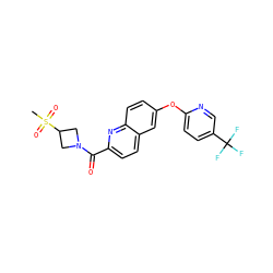 CS(=O)(=O)C1CN(C(=O)c2ccc3cc(Oc4ccc(C(F)(F)F)cn4)ccc3n2)C1 ZINC001772578900