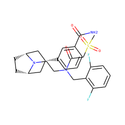 CS(=O)(=O)CC(=O)N(CCN1[C@H]2CC[C@@H]1C[C@H](c1cccc(C(N)=O)c1)C2)Cc1c(F)cccc1F ZINC000117291761