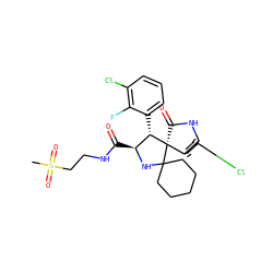 CS(=O)(=O)CCNC(=O)[C@@H]1NC2(CCCCC2)[C@@]2(C(=O)Nc3cc(Cl)ccc32)[C@H]1c1cccc(Cl)c1F ZINC000169700251