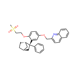 CS(=O)(=O)CCOc1ccc(OCc2ccc3ccccc3n2)cc1[C@@]1(c2ccccc2)C[C@H]2CC[C@H]1C2 ZINC000261129248
