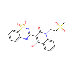 CS(=O)(=O)CCn1c(=O)c(C2=NS(=O)(=O)c3ccccc3N2)c(O)c2ccccc21 ZINC000101077497
