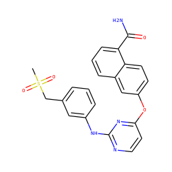 CS(=O)(=O)Cc1cccc(Nc2nccc(Oc3ccc4c(C(N)=O)cccc4c3)n2)c1 ZINC000653811041