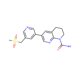 CS(=O)(=O)Cc1cncc(-c2cnc3c(c2)CCCN3C(N)=O)c1 ZINC001772610198