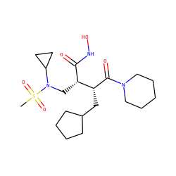 CS(=O)(=O)N(C[C@H](C(=O)NO)[C@@H](CC1CCCC1)C(=O)N1CCCCC1)C1CC1 ZINC000026729849