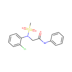 CS(=O)(=O)N(CC(=O)Nc1ccccc1)c1ccccc1Cl ZINC000000241900