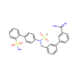 CS(=O)(=O)N(Cc1cccc(-c2cccc(C(=N)N)c2)c1)c1ccc(-c2ccccc2S(N)(=O)=O)cc1 ZINC000027645545