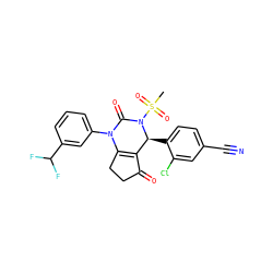 CS(=O)(=O)N1C(=O)N(c2cccc(C(F)F)c2)C2=C(C(=O)CC2)[C@@H]1c1ccc(C#N)cc1Cl ZINC001772628183