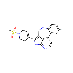 CS(=O)(=O)N1CC=C(c2[nH]c3nccc4c3c2CNc2ccc(F)cc2-4)CC1 ZINC001772589857