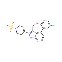 CS(=O)(=O)N1CC=C(c2[nH]c3nccc4c3c2COc2ccc(F)cc2-4)CC1 ZINC001772641286