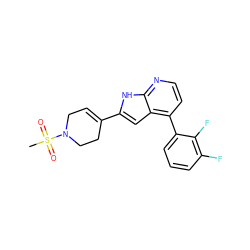 CS(=O)(=O)N1CC=C(c2cc3c(-c4cccc(F)c4F)ccnc3[nH]2)CC1 ZINC000226062085