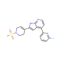 CS(=O)(=O)N1CC=C(c2cc3c(-c4cccc(F)n4)ccnc3[nH]2)CC1 ZINC000226064397