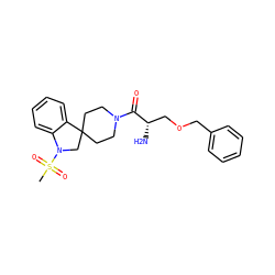 CS(=O)(=O)N1CC2(CCN(C(=O)[C@@H](N)COCc3ccccc3)CC2)c2ccccc21 ZINC000029547804