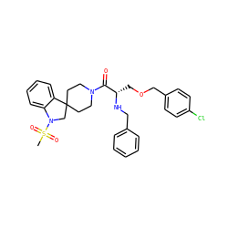 CS(=O)(=O)N1CC2(CCN(C(=O)[C@H](COCc3ccc(Cl)cc3)NCc3ccccc3)CC2)c2ccccc21 ZINC000029547884