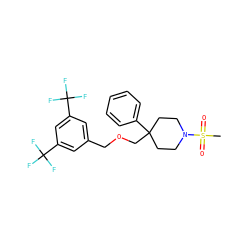 CS(=O)(=O)N1CCC(COCc2cc(C(F)(F)F)cc(C(F)(F)F)c2)(c2ccccc2)CC1 ZINC000000837087