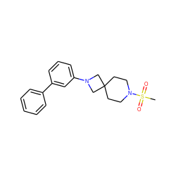 CS(=O)(=O)N1CCC2(CC1)CN(c1cccc(-c3ccccc3)c1)C2 ZINC000003956106