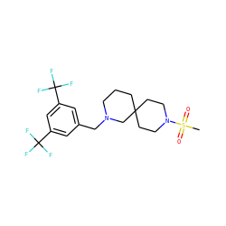 CS(=O)(=O)N1CCC2(CCCN(Cc3cc(C(F)(F)F)cc(C(F)(F)F)c3)C2)CC1 ZINC000004238036
