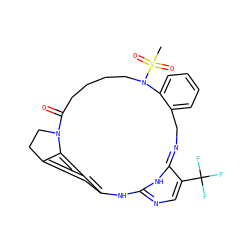 CS(=O)(=O)N1CCCCC(=O)N2CCc3cc(ccc32)NC2=NC=C(C(F)(F)F)C(=NCc3ccccc31)N2 ZINC001772580214