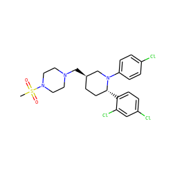 CS(=O)(=O)N1CCN(C[C@@H]2CC[C@@H](c3ccc(Cl)cc3Cl)N(c3ccc(Cl)cc3)C2)CC1 ZINC000045335519