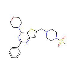 CS(=O)(=O)N1CCN(Cc2cc3nc(-c4ccccc4)nc(N4CCOCC4)c3s2)CC1 ZINC000049035667