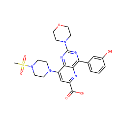 CS(=O)(=O)N1CCN(c2cc(C(=O)O)nc3c(-c4cccc(O)c4)nc(N4CCOCC4)nc23)CC1 ZINC000143082624