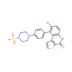 CS(=O)(=O)N1CCN(c2ccc(-c3c(O)ccc4[nH]c(=O)c5sccc5c34)cc2)CC1 ZINC000165360426